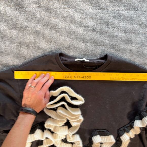 Zara Trafaluc Black White 3D Knit Sweatshirt Size Large MPN 2712281 - Picture 7 of 9